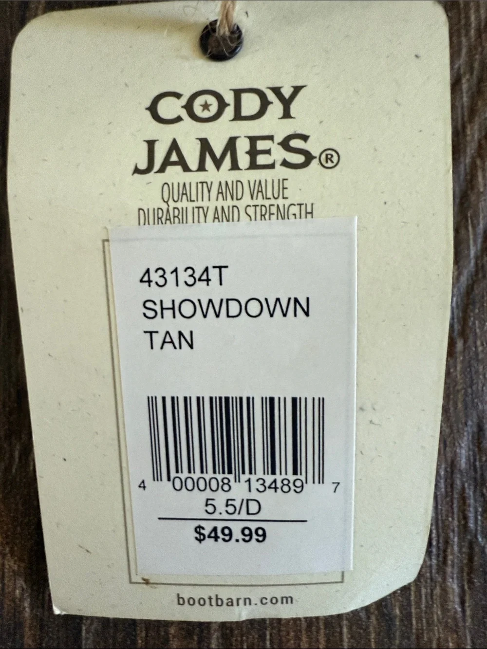 Cody James Chestnut Brown Toddler Western Cowboy Boots with Rubber Sole Size 5.5